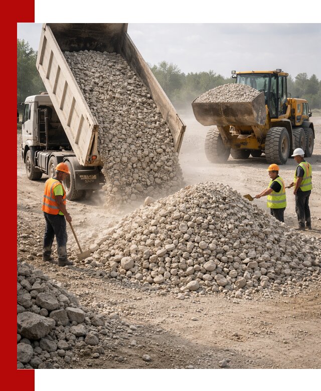 Доставка известнякового щебня фр. 40-70 в волжском