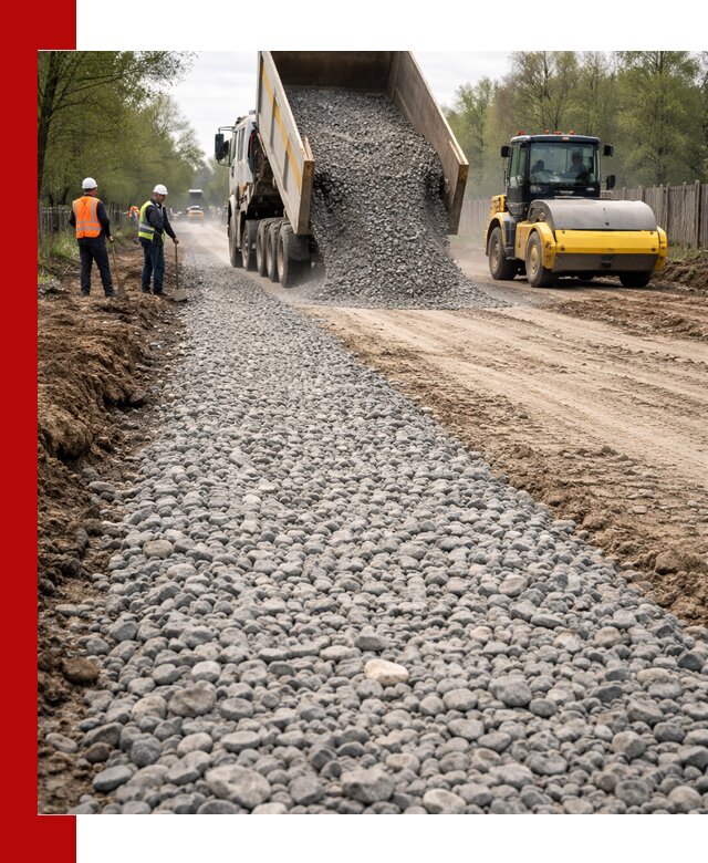 Доставка щебня для отсыпки дорог в волжском высокого качества