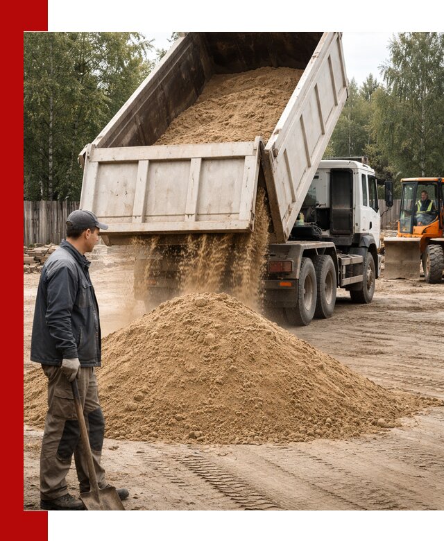 Доставка и продажа песка с разгрузкой в волжском