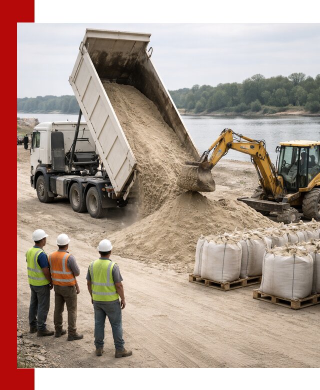 Доставка речного песка в волжском самосвалами и погрузкой