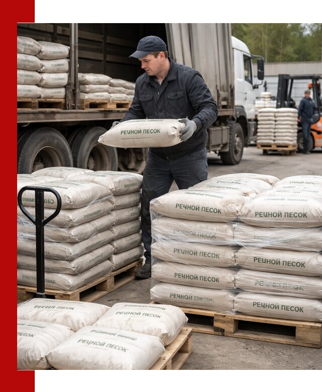 Речной песок в мешках с доставкой в волжском