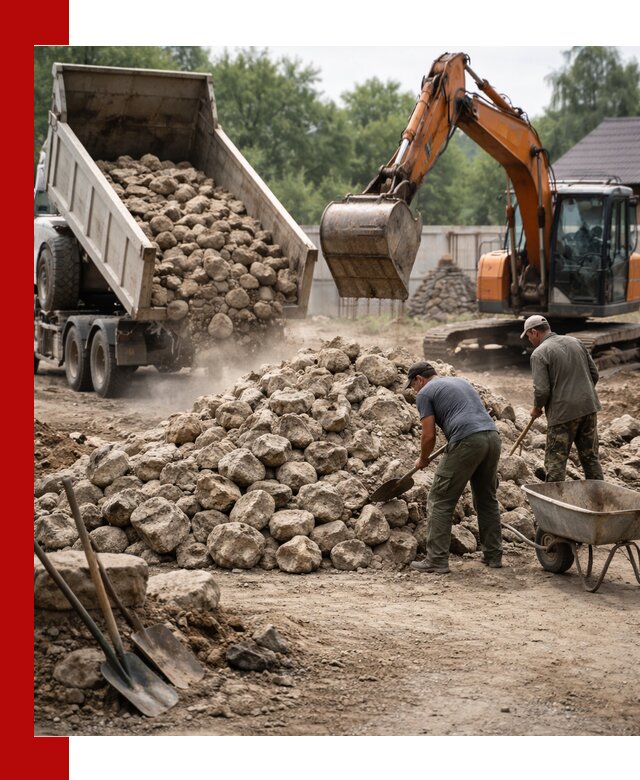 Доставка и разгрузка бутового камня в волжском