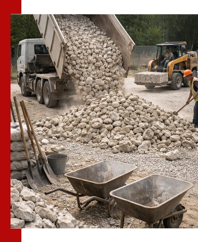 Доставка и продажа бутового известнякового камня в волжском