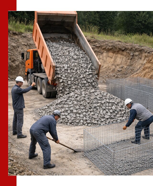 Камень для габионов с доставкой в волжском быстро и надёжно