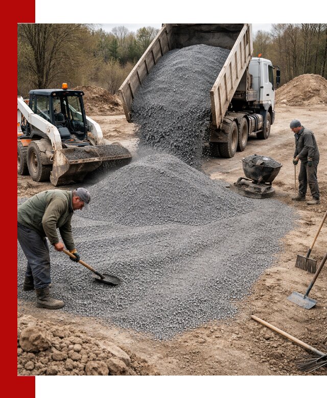 Отсев для подсыпки в волжском — доставка и подсыпка на участок