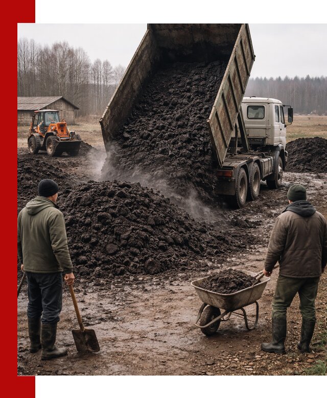 Доставка низинного торфа с разгрузкой и доставкой в волжском