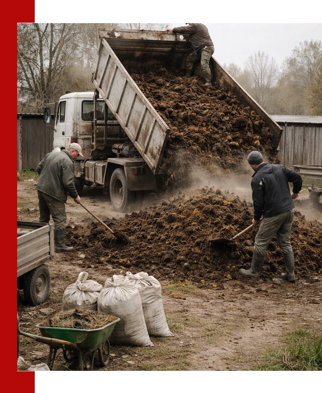 Доставка коровьего навоза самосвалом в волжском