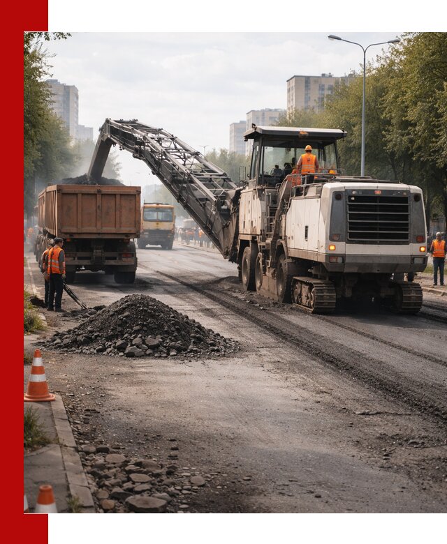 Фрезерованный асфальт в волжском — удаление и вывоз старого покрытия