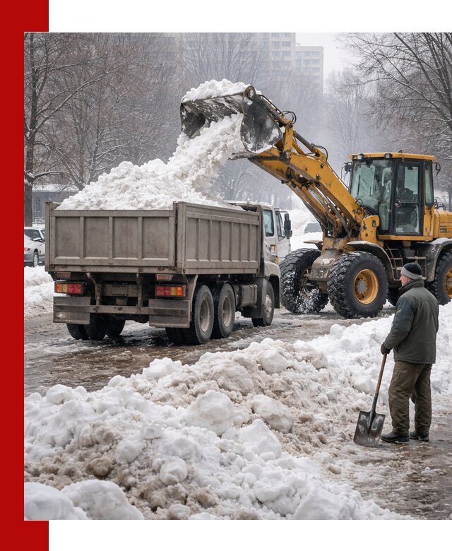 Вывоз снега грузовой техникой в волжском оперативно и чисто
