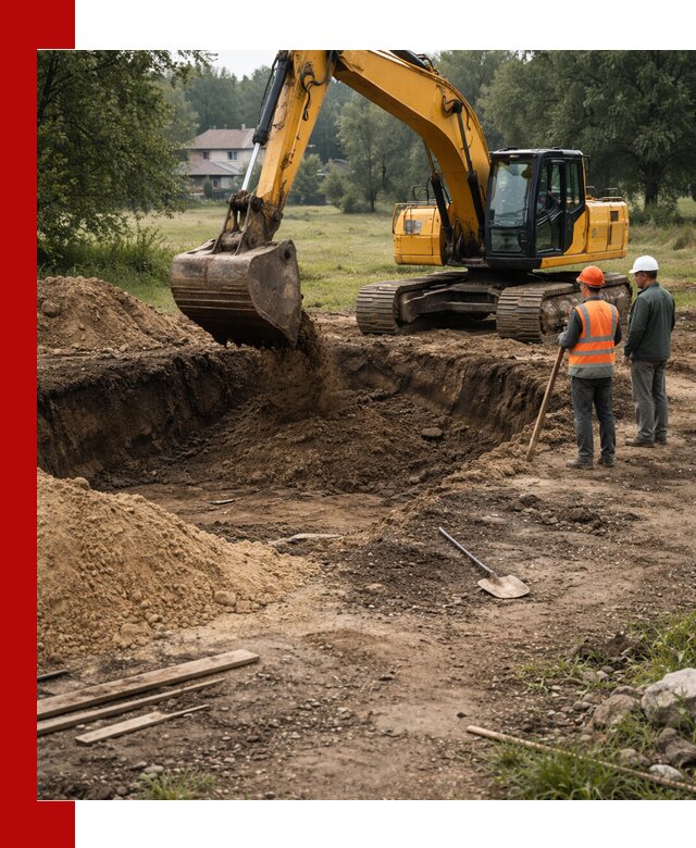 Рытье котлована под фундамент в волжском (быстро и недорого)